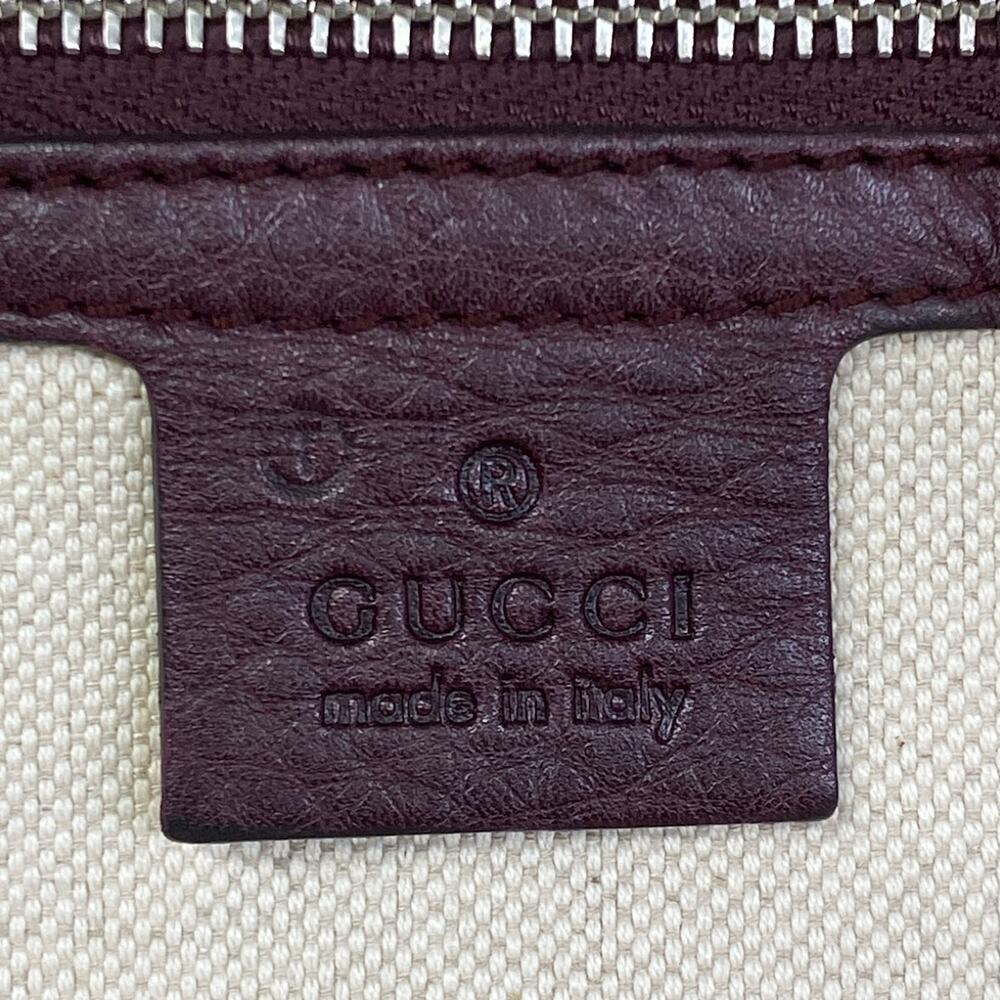 Gucci GG/Bamboo Tote Bag 246860 Beige Dark Brown Bordeaux Jacquard Leather - Picture 8 of 15